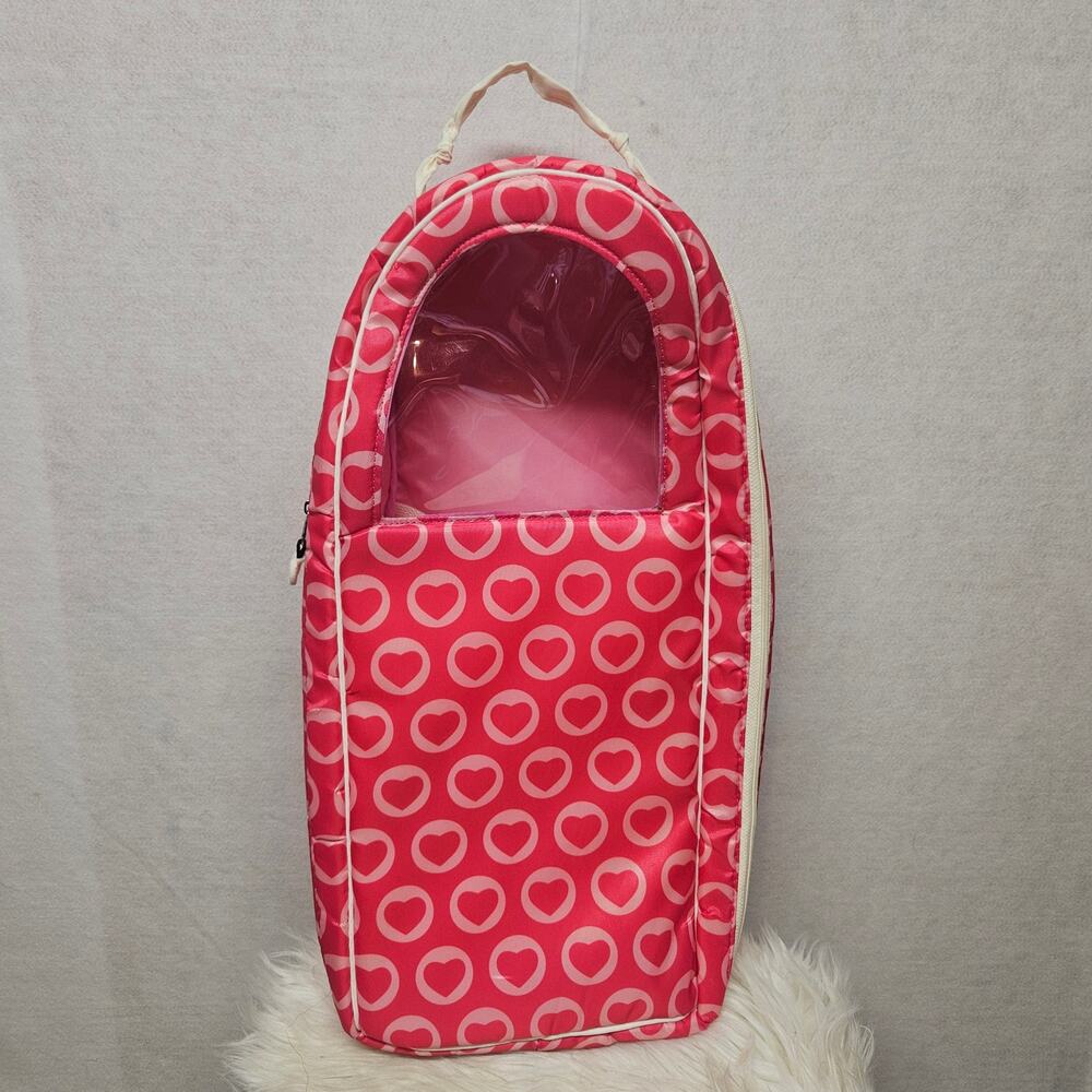 BATTAT 18" Backpack Doll Carrier Pink Hearts